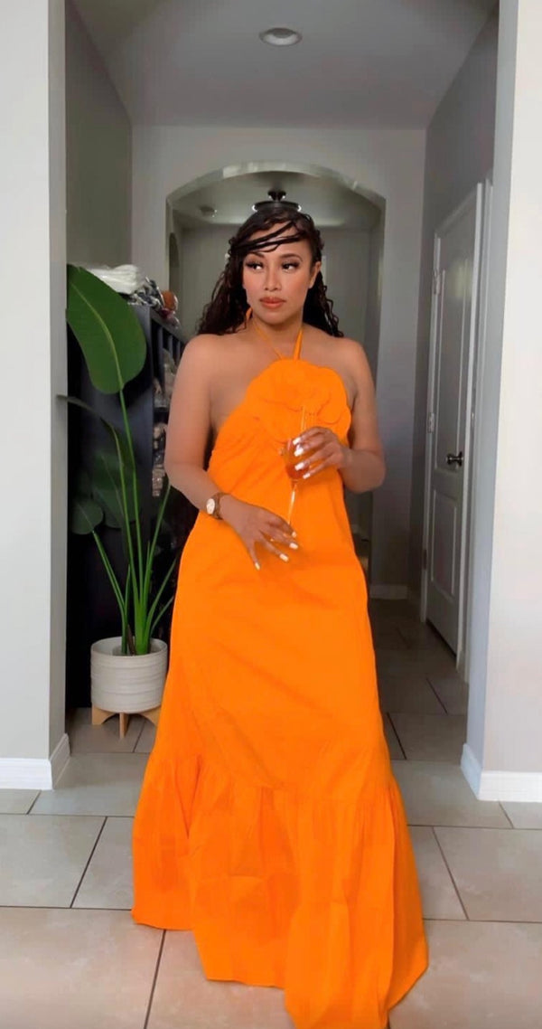 Orange Beauty Maxi Dress